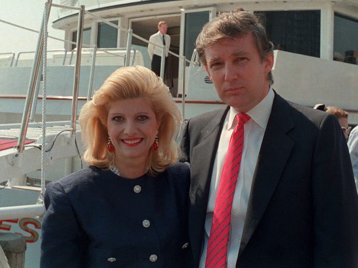 Donald Trump and Ivana Trump in 1988