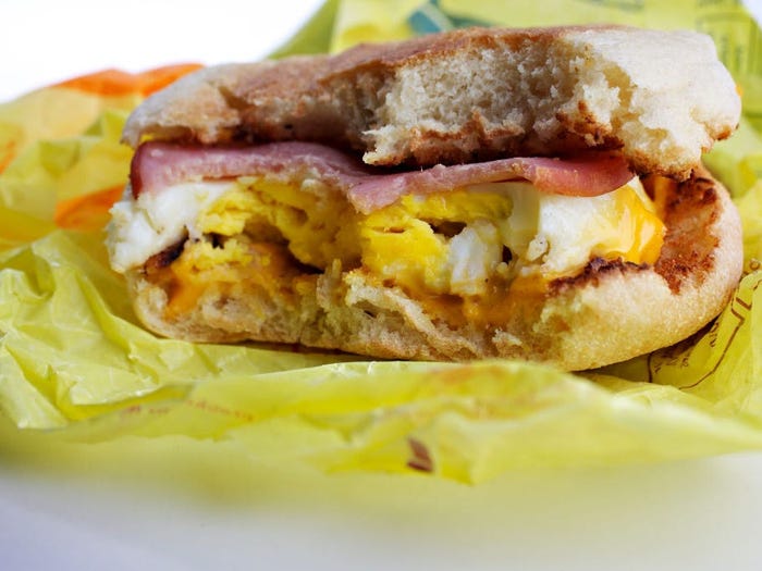Egg and ham McMuffin