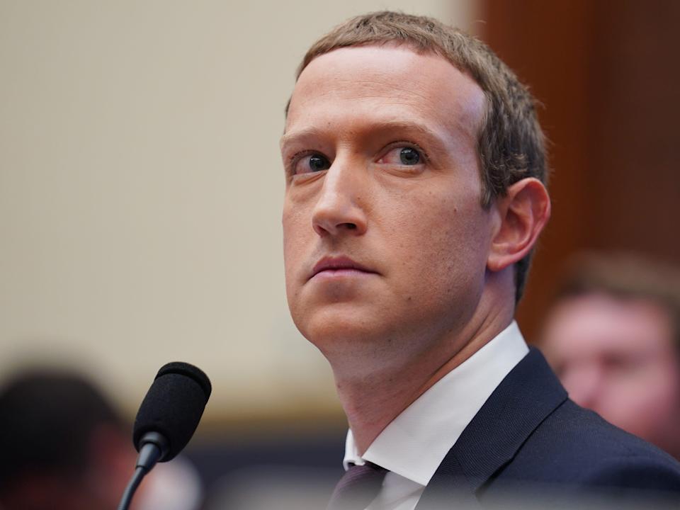 Facebook CEO Mark Zuckerberg testifies before the U.S. House Financial Services Committee during An Examination of Facebook and Its Impact on the Financial Services and Housing Sectors hearing on Capitol Hill in Washington D.C., the United States, on Oct. 23, 2019.